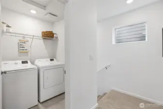 Laundry room at the top of the stairs, close to bedrooms! Photo is for representation purposes only.