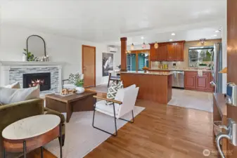 Living room with elegant hardwood floors