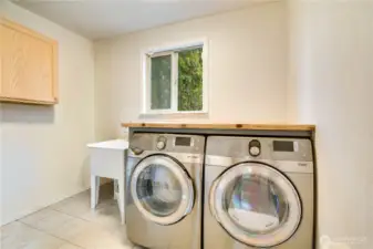 Roomy utility room in lower level.