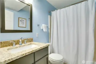 Lower level is a full bathroom remodeled to match.
