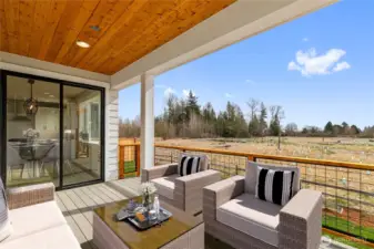 Sample private deck and not the actual home.  Digitally staged.