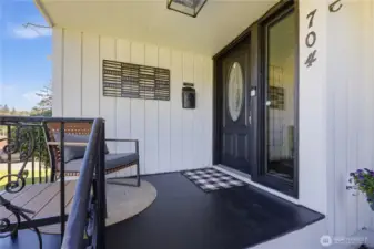 Cozy covered front patio