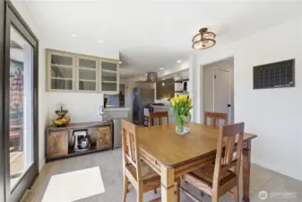 Sit in the dining room and look out at the birds and garden