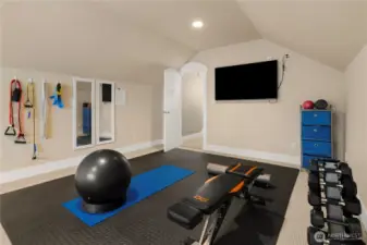 The loft at the end of the secondary wing can be a gym, craft room, 2nd office, 6th bedroom or whatever you like!