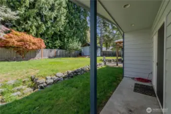 Backyard view off of the additional living space.