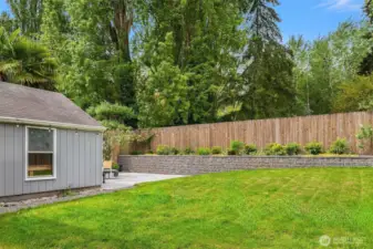 Backyard is fully fenced