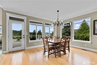 Dining space with access to deck