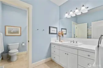 Lower level ensuite  3/4 bath with large walk-in shower