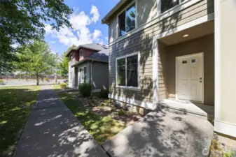Looking back toward Malloy Avenue from the front of the home.