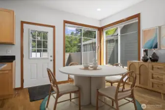 This is the back door that is off the patio that opens into the spacious dining area.