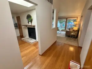 Bamboo entry opens to family room.   Circular floorplan thru kitchen, dining and living room