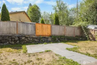 Fully Fenced Backyard with Patio