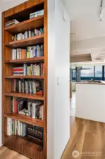 Built-in book case in hallway