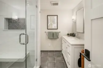 Lower level bath