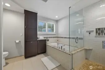Spacious five-piece primary bedroom ensuite