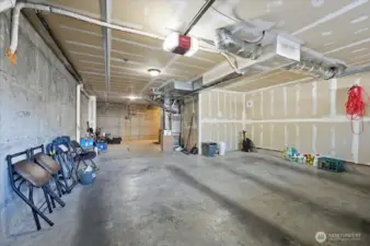 Three-car tandem garage with ample storage
