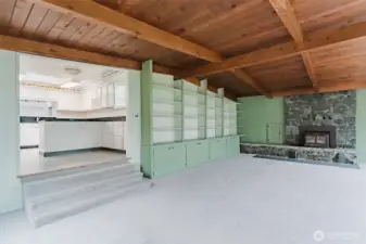 Large spacious bookcase and storage in Living Room