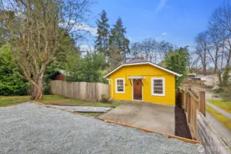 Large driveway in front of home