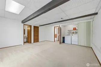 Laundry area at rec/bonus room