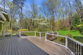 Spacious newer deck with composition material