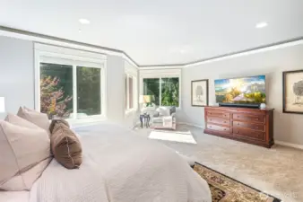 The primary bedroom is a true retreat.