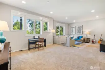 Versatile loft space offers flexible options.