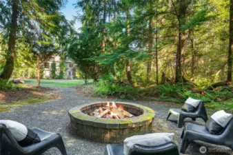 Relax at the fire pit and enjoy year-round beauty in a tranquil setting.