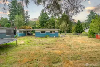 View from the fenced portion of the back yard