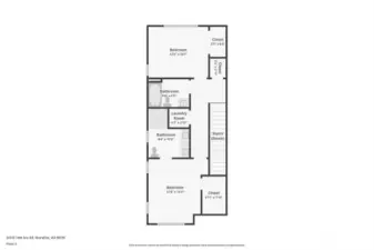 Floor plan of staged unit (20311 A) which is identical but flipped