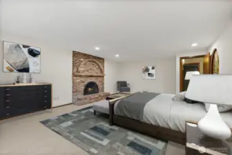 Virtually stage primary bedroom