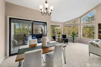 Love this dramatic windows overlooking the trees.  *Photo is from when the condo was staged.