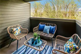 Deck is a peaceful space to spend a day.  *Photo is from when the condo was staged.