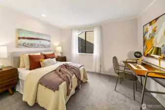 2nd bedroom on the main floor.  *Photo is from when the condo was staged.