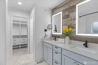 Another view towards the walk-in closet.