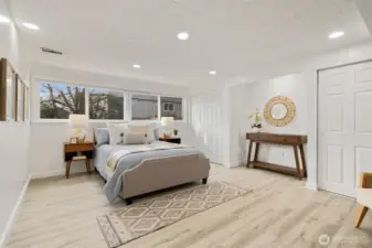 Corner windows for this main floor primary bedroom (1/3 on the main floor).