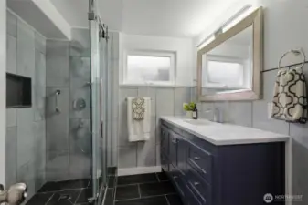 Lower level 2nd bathroom, recently updated.