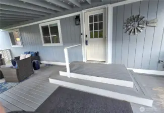 Generous front porch entry.