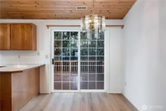 kitchen with access to backyard deck