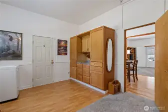 main bedroom with 2nd entry door.