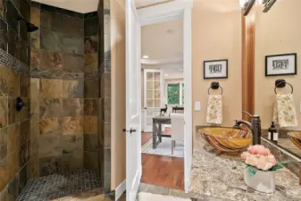 Main level bathroom with shower