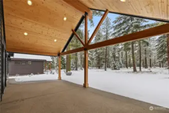 Large covered back patio with plenty of space to entertain.