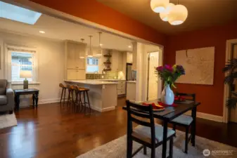 Dining room off the kitchen for easy serving and clean up  The room on the far right of this photo is a huge walk-in closet