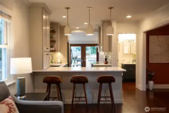 Built-in breakfast bar provides extra seating in the HEART of the home