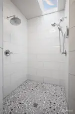 Huge walk-in shower.