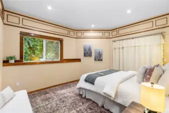Large 2nd bedroom on lower level. Built in closet and storage behind the closet