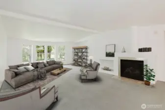 Just off the living room, a spacious great room forms an L-shape with the dining area and kitchen, creating a seamless and inviting layout for everyday living and entertaining. Virtually Staged.