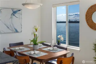 Be mesmerized by the lake views while eating your meals!