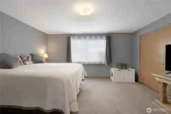 Primary bedroom with walk in closet.