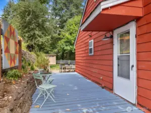 Enjoy your morning coffee or afternoon tea on the peaceful deck just off the back of the house.