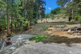 View for the lower-level parking area